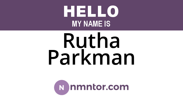 Rutha Parkman