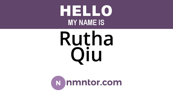 Rutha Qiu