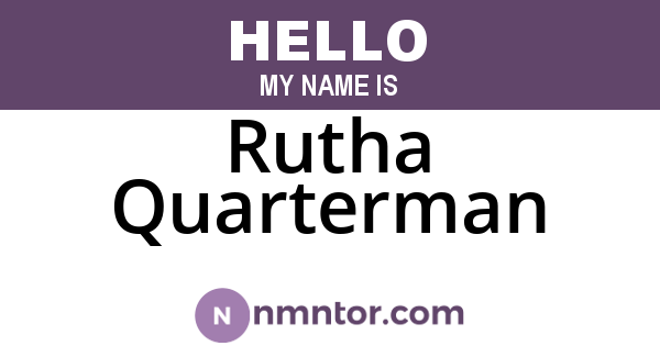 Rutha Quarterman