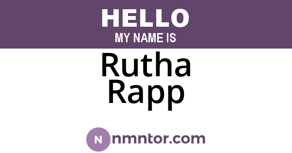 Rutha Rapp