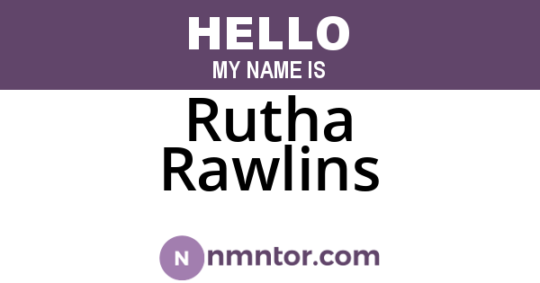 Rutha Rawlins