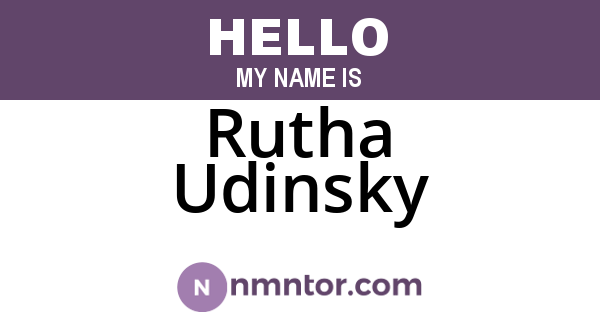 Rutha Udinsky