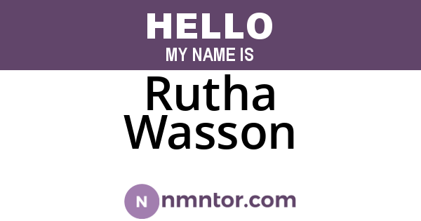 Rutha Wasson