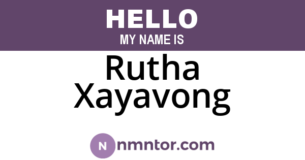 Rutha Xayavong