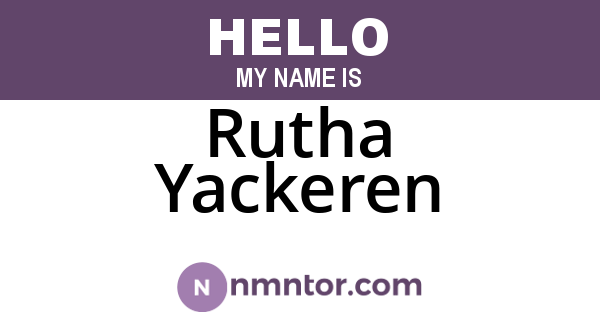 Rutha Yackeren