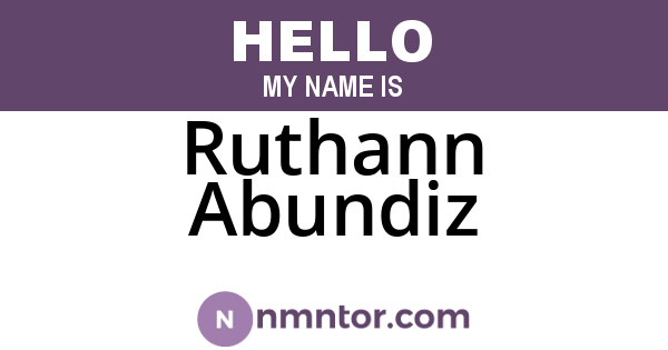 Ruthann Abundiz