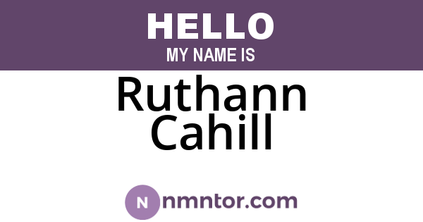 Ruthann Cahill