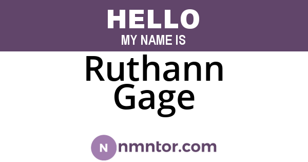Ruthann Gage