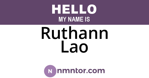 Ruthann Lao