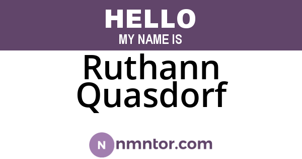 Ruthann Quasdorf