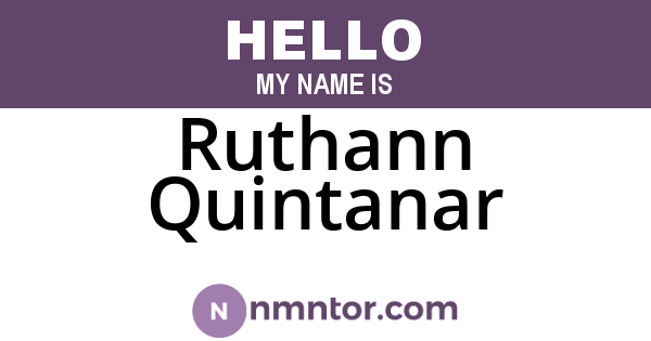 Ruthann Quintanar