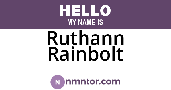 Ruthann Rainbolt