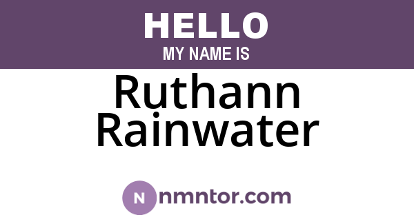 Ruthann Rainwater