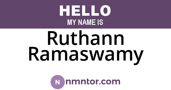 Ruthann Ramaswamy