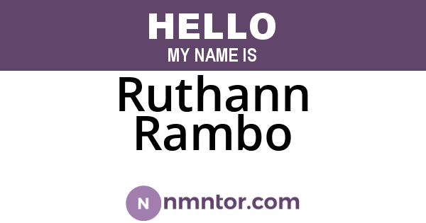 Ruthann Rambo