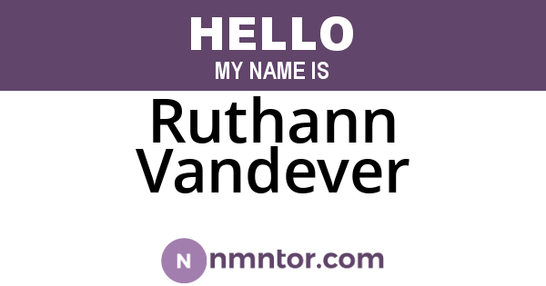 Ruthann Vandever