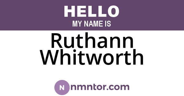 Ruthann Whitworth