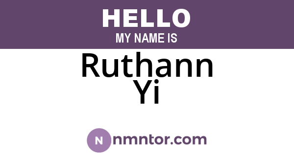 Ruthann Yi