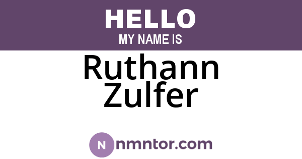Ruthann Zulfer