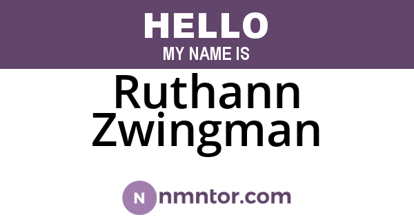 Ruthann Zwingman