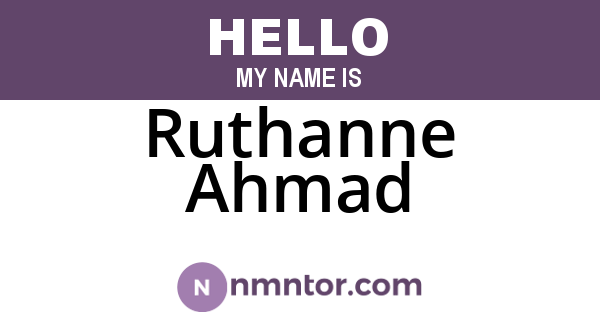 Ruthanne Ahmad