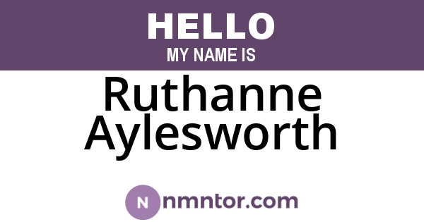 Ruthanne Aylesworth