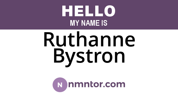 Ruthanne Bystron