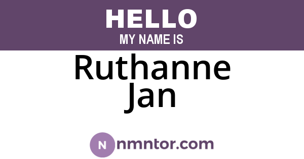 Ruthanne Jan