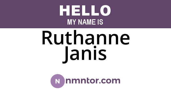 Ruthanne Janis