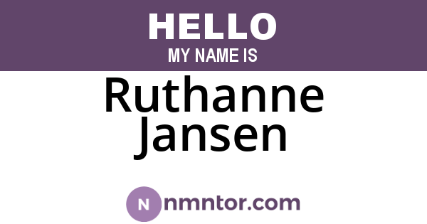 Ruthanne Jansen