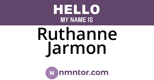 Ruthanne Jarmon