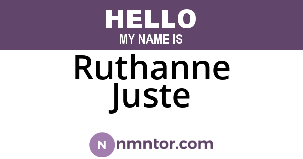 Ruthanne Juste