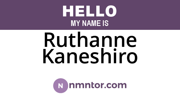 Ruthanne Kaneshiro