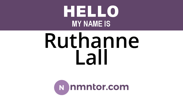 Ruthanne Lall