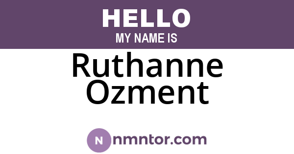 Ruthanne Ozment