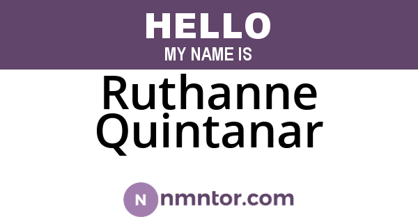 Ruthanne Quintanar