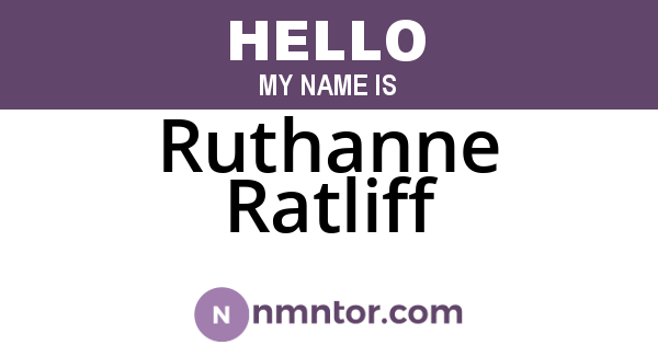 Ruthanne Ratliff