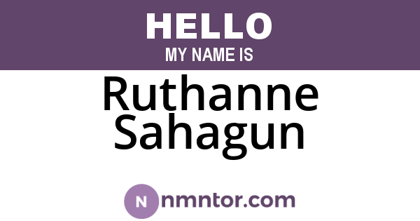 Ruthanne Sahagun