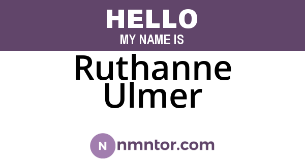 Ruthanne Ulmer