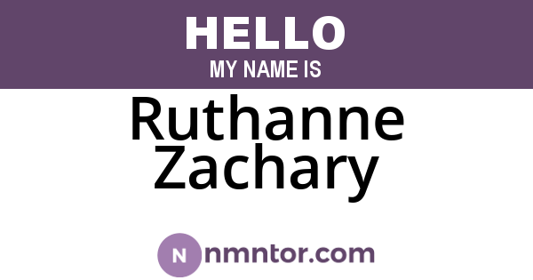 Ruthanne Zachary