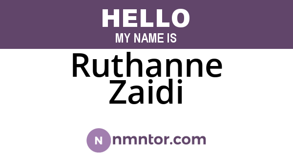 Ruthanne Zaidi
