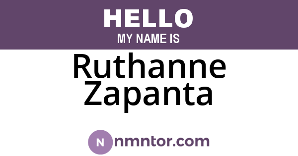 Ruthanne Zapanta