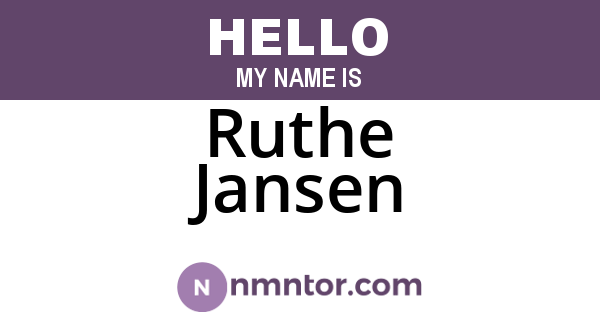 Ruthe Jansen