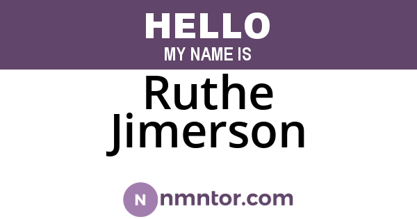 Ruthe Jimerson