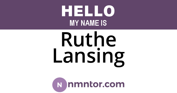 Ruthe Lansing