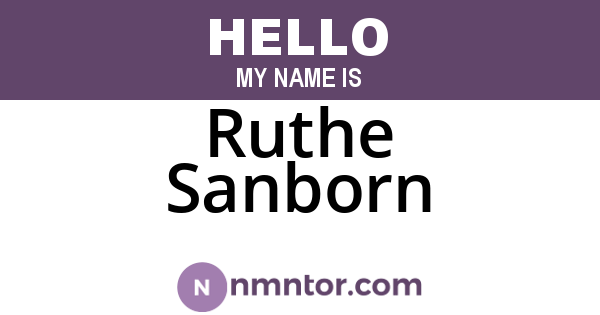 Ruthe Sanborn