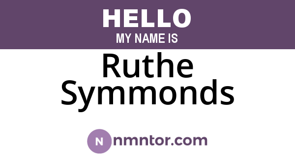 Ruthe Symmonds