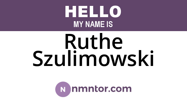Ruthe Szulimowski