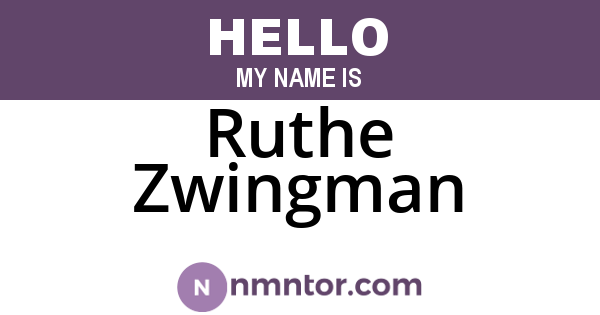 Ruthe Zwingman