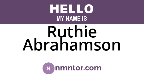 Ruthie Abrahamson